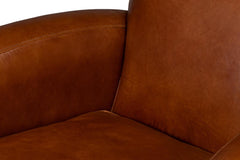 Taft Brown Leather Swivel Chair - Ornate Home
