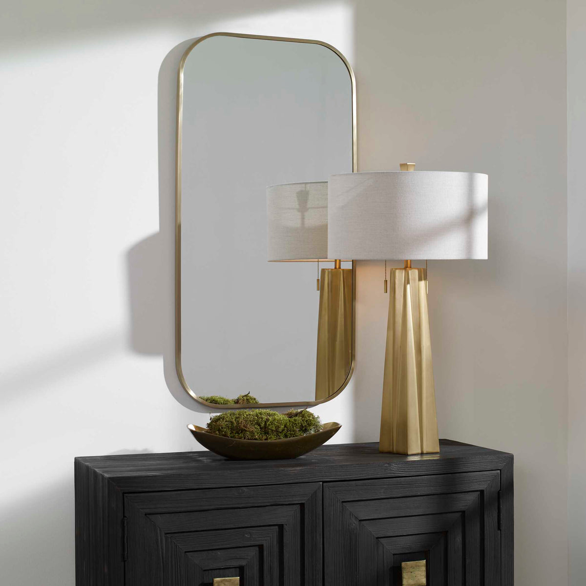 Taft Plated Brass Mirror - Ornate Home