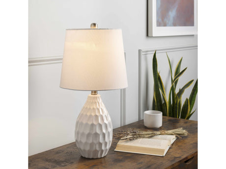 Taguig White Ceramic Table Lamp - Ornate Home