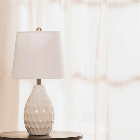 Taguig White Ceramic Table Lamp - Ornate Home