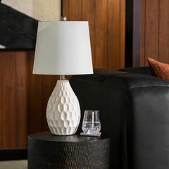 Taguig White Ceramic Table Lamp - Ornate Home