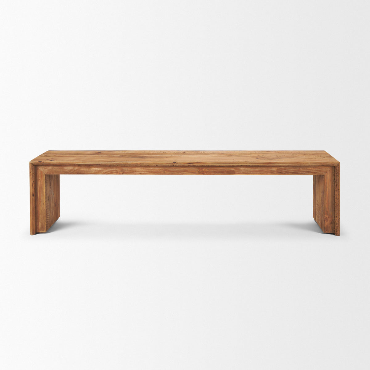 Tahira Brown Rectangular Recycled Wooden Bench - Ornate Home