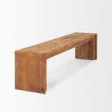Tahira Brown Rectangular Recycled Wooden Bench - Ornate Home