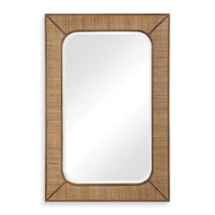 Tahiti Brown/Woodtone Rattan Mirror - Ornate Home