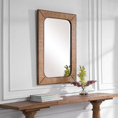 Tahiti Brown/Woodtone Rattan Mirror - Ornate Home