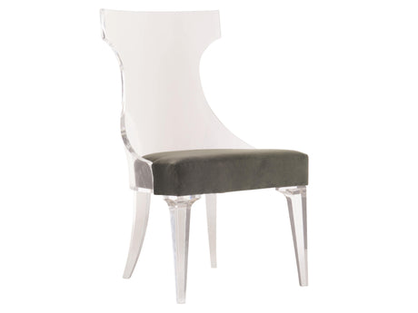 Tahlia Clear/Grey Fabric Side Chair - Ornate Home