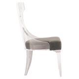 Tahlia Clear/Grey Fabric Side Chair - Ornate Home