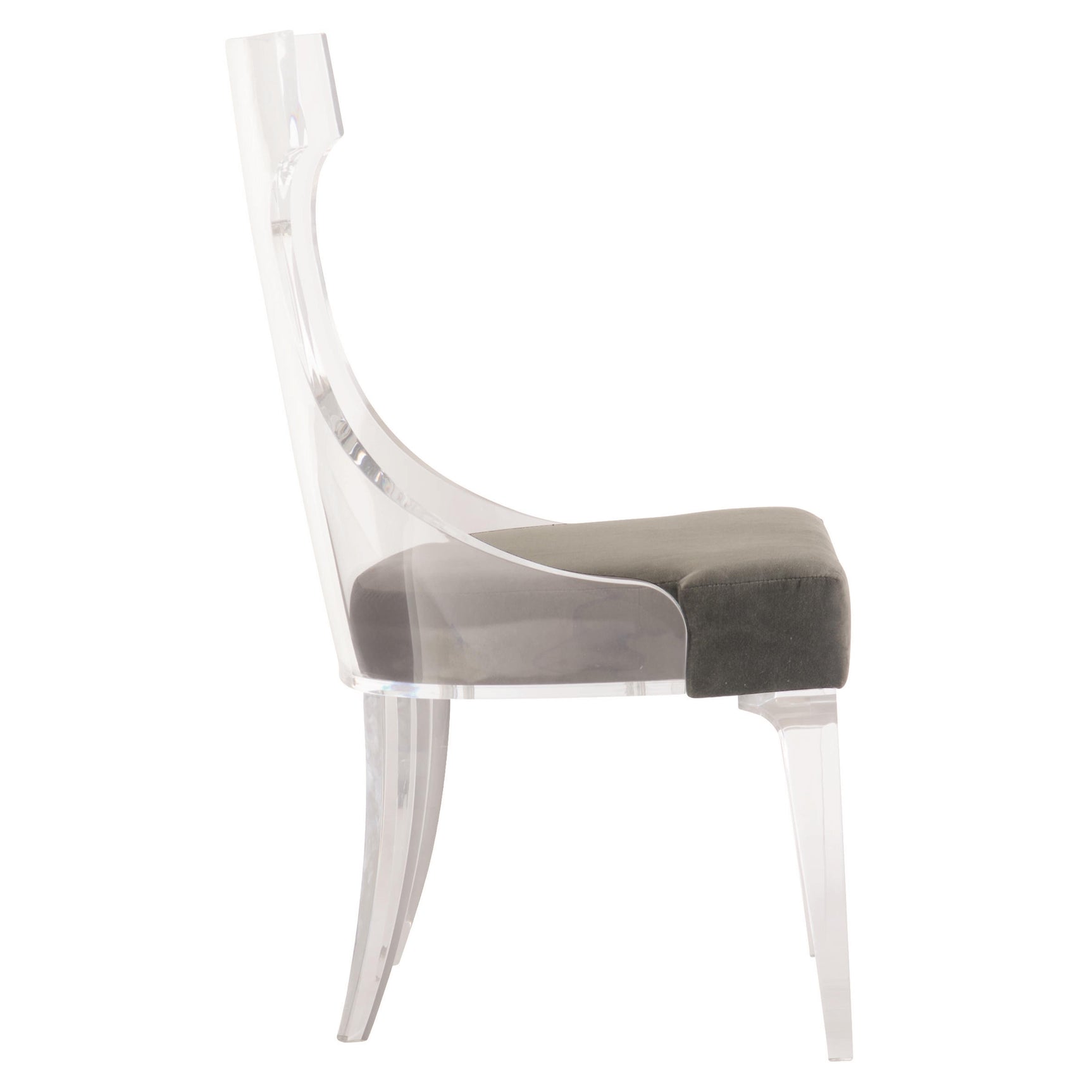 Tahlia Clear/Grey Fabric Side Chair - Ornate Home