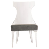 Tahlia Clear/Grey Fabric Side Chair - Ornate Home