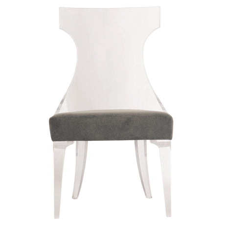 Tahlia Clear/Grey Fabric Side Chair - Ornate Home