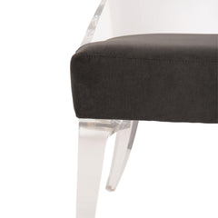 Tahlia Clear/Grey Fabric Side Chair - Ornate Home
