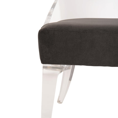 Tahlia Clear/Grey Fabric Side Chair - Ornate Home