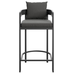 Tahoe Charcoal Outdoor Patio Aluminum Bar Chair - Ornate Home