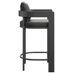 Tahoe Charcoal Outdoor Patio Aluminum Bar Chair - Ornate Home