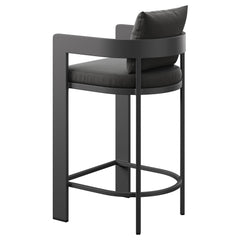 Tahoe Charcoal Outdoor Patio Aluminum Bar Chair - Ornate Home