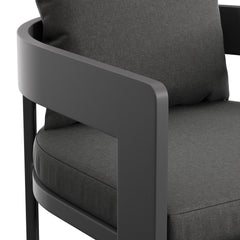 Tahoe Charcoal Outdoor Patio Aluminum Bar Chair - Ornate Home
