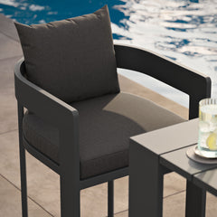 Tahoe Charcoal Outdoor Patio Aluminum Bar Chair - Ornate Home