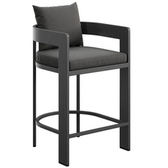 Tahoe Charcoal Outdoor Patio Aluminum Counter Stool - Ornate Home