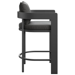Tahoe Charcoal Outdoor Patio Aluminum Counter Stool - Ornate Home