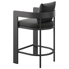 Tahoe Charcoal Outdoor Patio Aluminum Counter Stool - Ornate Home