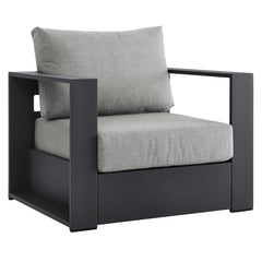 Tahoe Gray 2-Piece Outdoor Patio Powder-Coated Aluminum Armchair Set - Ornate Home