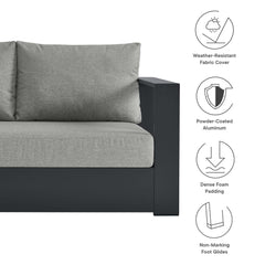 Tahoe Gray 2-Piece Outdoor Patio Powder-Coated Aluminum Left-Facing Chaise Sectional Sofa Set - Ornate Home