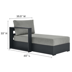 Tahoe Gray 2-Piece Outdoor Patio Powder-Coated Aluminum Left-Facing Chaise Sectional Sofa Set - Ornate Home