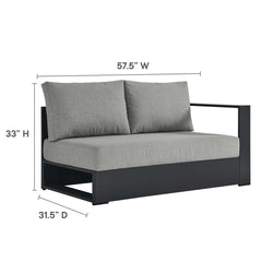 Tahoe Gray 2-Piece Outdoor Patio Powder-Coated Aluminum Left-Facing Chaise Sectional Sofa Set - Ornate Home