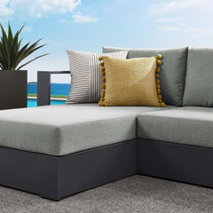Tahoe Gray 2-Piece Outdoor Patio Powder-Coated Aluminum Left-Facing Chaise Sectional Sofa Set - Ornate Home