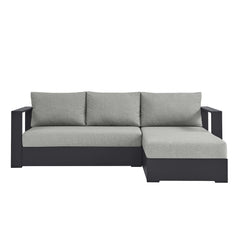 Tahoe Gray 2-Piece Outdoor Patio Powder-Coated Aluminum Right-Facing Chaise Sectional Sofa Set - Ornate Home
