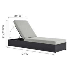 Tahoe Gray 3-Piece Outdoor Patio Powder-Coated Aluminum Chaise Lounge Set - Ornate Home