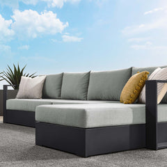 Tahoe Gray 3-Piece Outdoor Patio Powder-Coated Aluminum Right-Facing Chaise Sectional Sofa Set - Ornate Home