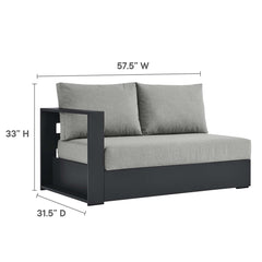 Tahoe Gray 3-Piece Outdoor Patio Powder-Coated Aluminum Sectional Sofa Set - Ornate Home