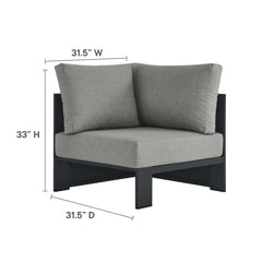 Tahoe Gray 3-Piece Outdoor Patio Powder-Coated Aluminum Sectional Sofa Set - Ornate Home
