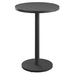 Tahoe Gray 31 Inch Round Outdoor Patio Aluminum Bar Table - Ornate Home