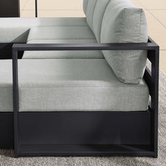 Tahoe Gray 4-Piece Outdoor Patio Powder-Coated Aluminum Sectional Sofa Set - Ornate Home