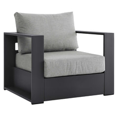 Tahoe Gray 4-Piece Outdoor Patio Powder-Coated Aluminum Set - Ornate Home