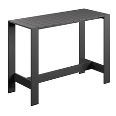 Tahoe Gray 59 Inch Rectangle Outdoor Patio Aluminum Bar Table - Ornate Home