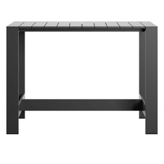 Tahoe Gray 59 Inch Rectangle Outdoor Patio Aluminum Bar Table - Ornate Home