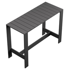 Tahoe Gray 59 Inch Rectangle Outdoor Patio Aluminum Bar Table - Ornate Home