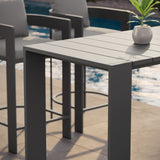 Tahoe Gray 59 Inch Rectangle Outdoor Patio Aluminum Bar Table - Ornate Home