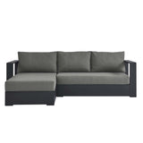 Tahoe Gray/Charcoal 2-Piece Outdoor Patio Powder-Coated Aluminum Left-Facing Chaise Sectional Sofa Set - Ornate Home
