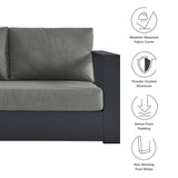 Tahoe Gray/Charcoal 2-Piece Outdoor Patio Powder-Coated Aluminum Left-Facing Chaise Sectional Sofa Set - Ornate Home
