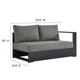 Tahoe Gray/Charcoal 2-Piece Outdoor Patio Powder-Coated Aluminum Left-Facing Chaise Sectional Sofa Set - Ornate Home