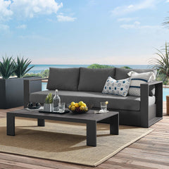 Tahoe Gray/Charcoal 2-Piece Outdoor Patio Powder-Coated Aluminum Set - Ornate Home