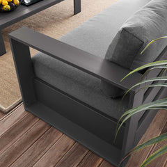 Tahoe Gray/Charcoal 2-Piece Outdoor Patio Powder-Coated Aluminum Set - Ornate Home