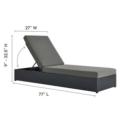Tahoe Gray/Charcoal 3-Piece Outdoor Patio Powder-Coated Aluminum Chaise Lounge Set - Ornate Home