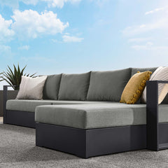 Tahoe Gray/Charcoal 3-Piece Outdoor Patio Powder-Coated Aluminum Right-Facing Chaise Sectional Sofa Set - Ornate Home