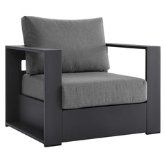 Tahoe Gray/Charcoal 4-Piece Outdoor Patio Powder-Coated Aluminum Set - Ornate Home