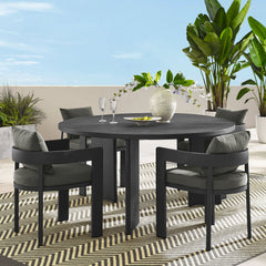 Tahoe Gray/Charcoal 5-Piece Outdoor Patio Aluminum Dining Set - Ornate Home